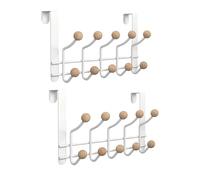 Haihomebest Over The Door Hooks 2 Pack with 10 Knobs - Heavy Duty 45lb No Drill Hanger for Bathroom, Bedroom, Closet Organization
