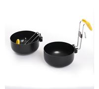 2-Pack Over-the-Pot Foldable Egg Poachers with Silicone Brush - Non-Stick Easy Release, Large Capacity Foldable Handle, Fits Most Pots (7cm Diameter)