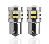 2 Pack P21W 1156 BA15S LED Bulb, White LED Bulb 6000K 6W 12V-24V DC, Super Bright for Reverse Brake Light, Turn Signal, RV Interior Light, Auto Backup, Rear Fog Lamp, DRL, Tail Position, Long-Lasting