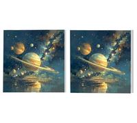 2 Pack Paint by Numbers for Adults, Cosmic Planets, Paint by Numbers Kits, DIY Acrylic Oil Painting Sets, for 3-7 Year Old Beginners Children, for Home Decor, (Frameless) 40x40cm L0DY-896