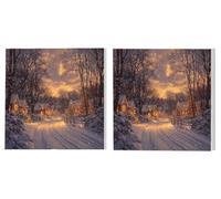 2 Pack Paint by Numbers for Adults, Snowy Town, Paint by Numbers Kits, DIY Acrylic Oil Painting Sets, for 3-7 Year Old Beginners Children, for Home Decor, (Frameless) 30x30cm L0DY-866