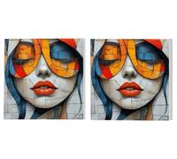 2 Pack Paint by Numbers for Adults, Women's Retro, Paint by Numbers Kits, DIY Acrylic Oil Painting Sets, for 3-7 Year Old Beginners Children, for Home Decor, (Frameless) 80x80cm L0DY-578