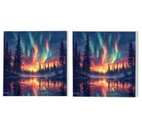 2 Pack Paint by Numbers Kits, Adults Paint by Number Kit, Aurora Sunset, with 3 Paintbrushes and Acrylic Paints, DIY Home Wall Decor Art, Ladies' Gift (Frameless) 50x50cm L1DY-375