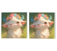 2 Pack Paint by Numbers Kits, Adults Paint by Number Kit, Goat Garden, with 3 Paintbrushes and Acrylic Paints, DIY Home Wall Decor Art, Ladies' Gift (Frameless) 70x70cm L1DY-649