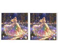 2 Pack Paint by Numbers Kits, Adults Paint by Number Kit, Princess Dream, with 3 Paintbrushes and Acrylic Paints, DIY Home Wall Decor Art, Ladies' Gift (Frameless) 90x90cm L1DY-212