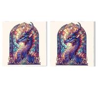 2 Pack Paint by Numbers Kits, Adults Paint by Number Kit, Purple Dragon, with 3 Paintbrushes and Acrylic Paints, DIY Home Wall Decor Art, Ladies' Gift (Frameless) 90x90cm L1DY-936