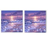 2 Pack Paint by Numbers Kits, Adults Paint by Number Kit, Shining Diamond, with 3 Paintbrushes and Acrylic Paints, DIY Home Wall Decor Art, Ladies' Gift (Frameless) 70x70cm L1DY-651