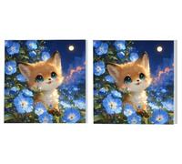 2 Pack Paint by Numbers Kits, Adults Paint by Number Kit, The Fox is Cute, with 3 Paintbrushes and Acrylic Paints, DIY Home Wall Decor Art, Ladies' Gift (Frameless) 50x50cm L1DY-279