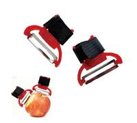 2 Pack Palm Grip Finger Grip Kitchen Gadget, Multi-Function Peeler Easy to Peel Pumpkin, Carrot, Cucumber and Potato，Peeler for Arthritic Hands，red
