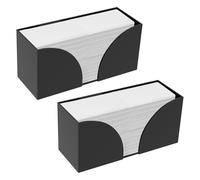 2 Pack Paper Towel Holder for Countertop Black Acrylic Napkin Dispenser for Z-fold C-fold MultiFold Trifold Hand Towel Bathroom Kitchen Bedroom Home Office Restaurant