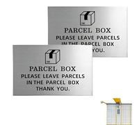 2 Pack Parcel Box Sign, Please Leave Parcels Here Signs 15 x 10 cm, Parcel Box Sticker with Adhesive Backing for Delivery Notice, Information Sign Package Signage Delivery Packets