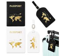 2 Pack Passport Holder with RFID Protection - Chic PU Leather Sleeves for Passport, Vaccination Certificate and Credit Cards - Compact & Waterproof, Perfect for Travel