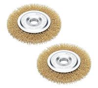 2 Pack patio cleaner wire brush Replacement Compatible with Ryobi RAC814, 115mm wire wheel brush for rust removal, polishing, deburring, Paint removal from the wood surface, More Cleaning Joint Debris