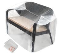 2-Pack Patio Loveseat Bench Cover - Reusable & Heavy-Duty Clear Plastic Outdoor Patio Furniture Covers Waterproof, Extra-Thick Outdoor Furniture Waterproof Couch Cushion Covering, 58" x 28" x 52.5"