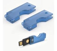 2 Pack PC Flip Holder Keychain Protective Cover Compatible with YubiKey 5 NFC, Hard PC Slide-Open Carrying Case, NFC-Friendly Tap-to-Use Security Key Protector, Lightweight Keychain Cover,Blue