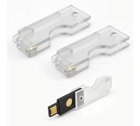 2 Pack PC Flip Holder Keychain Protective Cover Compatible with YubiKey 5 NFC, Hard PC Slide-Open Carrying Case, NFC-Friendly Tap-to-Use Security Key Protector, Lightweight Keychain Cover,Clear
