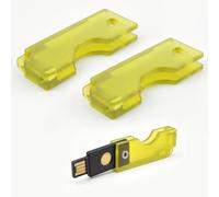 2 Pack PC Flip Holder Keychain Protective Cover Compatible with YubiKey 5 NFC, Hard PC Slide-Open Carrying Case, NFC-Friendly Tap-to-Use Security Key Protector, Lightweight Keychain Cover,Yellow