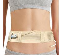 [2 Pack] PD Dialysis Belt Breathable Peritoneal Dialysis Accessories Peg J Tube Catheter Belts Holder Feeding Tube Supplies for Stomach Women Men Adults Beige