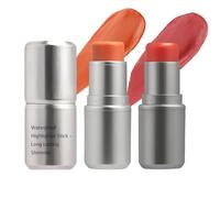 2-Pack Peach Orange & Icy Peach Clear Dewy Highlighter Sticks - Long Wear Cream Contour Set - Natural Buildable Glass Skin Glow Balm, Lightweight Retractable Travel-Ready Makeup Sticks