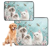 2 Pack Pee Blanket for Dogs Cat Pee Pads for Indoor Cats Anti Slip Floor Mat for Indoor 24x36in+36x42in Robust Ragdoll Cats Turquoise
