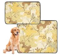 2 Pack Pee Blanket for Dogs Washable Dog Rug Anti Slip Floor Mat for Travel 24x36in+36x42in Autumn Withered Grass Camouflage Pattern