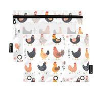 2 Pack Pencil Pouch for Standard 3 Ring Binders, Clear Cosmetic Bag Window Zipper Pouch Cosmetic Bag for Students School Classroom Office Drawings