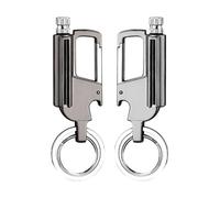2 Pack Permanent Match Infinity Lighter, Multitool Keychain Bottle Opener for Men, Reusable Waterproof Metal Match Strike Anywhere, Forever Flint Fire Starter for Outdoor Survival,Style2