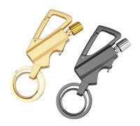 2 Pack Permanent Match Keychain Lighter, Metal Infinity Lighter, Forever Lighters with Bottle Opener, Waterproof Match, EDC Emergency Matchstick, Survival Flint Fire Starter (Fuel Not Included)