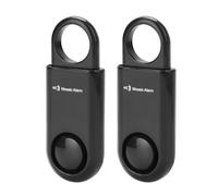 2 Pack Personal Safety Alarm Replaceable Battery | Ultra-lightweight (20g) Keychain Siren for Women, Student, Children, Night Runner. SOS Emergency 130db Loud Hiking Alert Bulky-free. Black