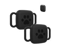 2-Pack Pet Case for eufy Security SmartTrack- Protective Waterproof Silicone Cover,toergy GPS Finder Sleeve, Anti-Lost Safety Design, Dog Collar & Cat Loop Holder, Black