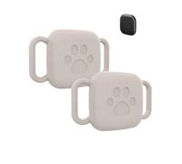 2-Pack Pet Case for eufy Security SmartTrack- Protective Waterproof Silicone Cover,toergy GPS Finder Sleeve, Anti-Lost Safety Design, Dog Collar & Cat Loop Holder, White