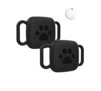 2-Pack Pet Case for HH-Tech Smart Tag- Protective Waterproof Silicone Cover,toergy GPS Finder Sleeve, Anti-Lost Safety Design, Dog Collar & Cat Loop Holder, Black