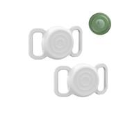 2-Pack Pet Case for Motorola Moto tag SmartTrack- Protective Waterproof Silicone Cover,toergy GPS Finder Sleeve, Anti-Lost Safety Design, Dog Collar & Cat Loop Holder, White