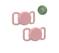 2-Pack Pet Case for Motorola Moto tag SmartTrack- Protective Waterproof Silicone Cover,toergy GPS Finder Sleeve, Anti-Lost Safety Design, Dog Collar & Cat Loop Holder, Pink