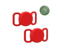 2-Pack Pet Case for Motorola Moto tag SmartTrack- Protective Waterproof Silicone Cover,toergy GPS Finder Sleeve, Anti-Lost Safety Design, Dog Collar & Cat Loop Holder, Red