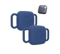 2-Pack Pet Case for UGREEN SmartTrack- Protective Waterproof Silicone Cover,toergy GPS Finder Sleeve, Anti-Lost Safety Design, Dog Collar & Cat Loop Holder, Blue