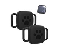 2-Pack Pet Case for UGREEN SmartTrack- Protective Waterproof Silicone Cover,toergy GPS Finder Sleeve, Anti-Lost Safety Design, Dog Collar & Cat Loop Holder, Black