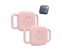 2-Pack Pet Case for UGREEN SmartTrack- Protective Waterproof Silicone Cover,toergy GPS Finder Sleeve, Anti-Lost Safety Design, Dog Collar & Cat Loop Holder, Pink