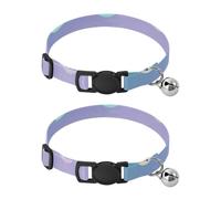 2 Pack Pet Collar Green Pink Gradient Polka Dot Collar with Bell for Dog Puppy, Adjustable 10.6 to 17.1 Inches