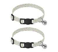 2 Pack Pet Collar Wildflowers Cat Collar Breakaway with Bell, Adjustable Length 10.6" to 17.1"