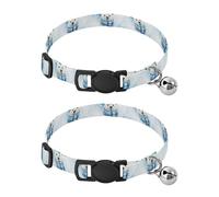 2 Pack Pet Collars Watercolor Cute Bears Kitten Bell Collar, Adjustable 10.6 to 17.1 Inches
