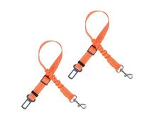 2 Pack Pet Dog Seat Belt Car for Macan 1. Generation, Typ 95B, 2014-2023,Dog Car Harness Seatbelt Adjustable with Elastic Bungee Buffer,Nylon Pet Seatbelt,A/Orange