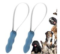2 Pack Pet Dual-Sided Grooming Blade, Shedding Brush with Stainless Steel Blades, for All Dog Coat Types, for Short and Long Hair Coats, Grooming Horse Tool, with Grip Handle, Pet Hair Removal Tools