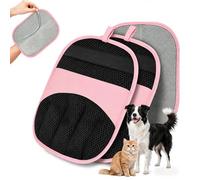 2 Pack Pet Hair Removal Glove, Five-Finger Electrostatic Glove, Reusable Pet Grooming Glove, Magic Brush Glove Deshedding Glove, Pet Hair Remover for Dog Cat, Furniture, Car Seat, Clothes (Pink)