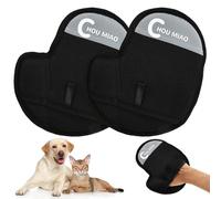 2-Pack Pet Hair Removal Glove for Cats & Dogs, Cat Fur Remover, Cat Grooming Gloves, Reusable Electrostatic Pet Hair Remover Glove for Couch, Furniture, Curtain, Carpet, Car Seat