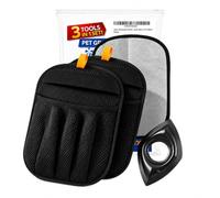 2 Pack Pet Hair Removal Glove with Mini Brush, Reusable Electrostatic Tool for Dog & Cat Fur on Clothes, Sofa, Carpet and Car Seats, Black (2 PCS Black)