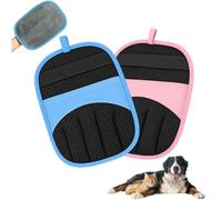 2 Pack Pet Hair Removal Gloves, Electrostatic Magic Brush for Cats & Dogs | Grooming Glove for Deshedding, Reusable & Washable Pet Fur Remover Mitt for Furniture, Clothes, Carpets & Couch(Blue & Pink)