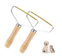 2 Pack Pet Hair Remover for Carpet, Carpet Hair Remover Tool with Wooden Handle Holder, Carpet Scraper Tool, Reusable Lint Remover Carpet, for Pet Hair, Clothing and Bedding