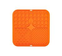 2-Pack pet Licking Silicone mat cat Slow Feeding Training with Suction Cup Licking mat to Relieve Dog Anxiety Dog Feeding mat(Orange,5.9 * 5.9inch)
