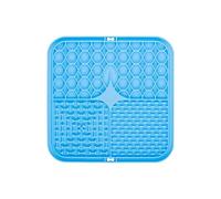 2-Pack pet Licking Silicone mat cat Slow Feeding Training with Suction Cup Licking mat to Relieve Dog Anxiety Dog Feeding mat(Blue,5.9 * 5.9inch)